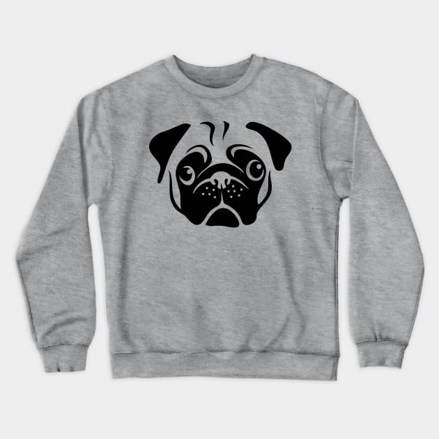 Pug Face Crewneck Sweatshirt by airealapparel